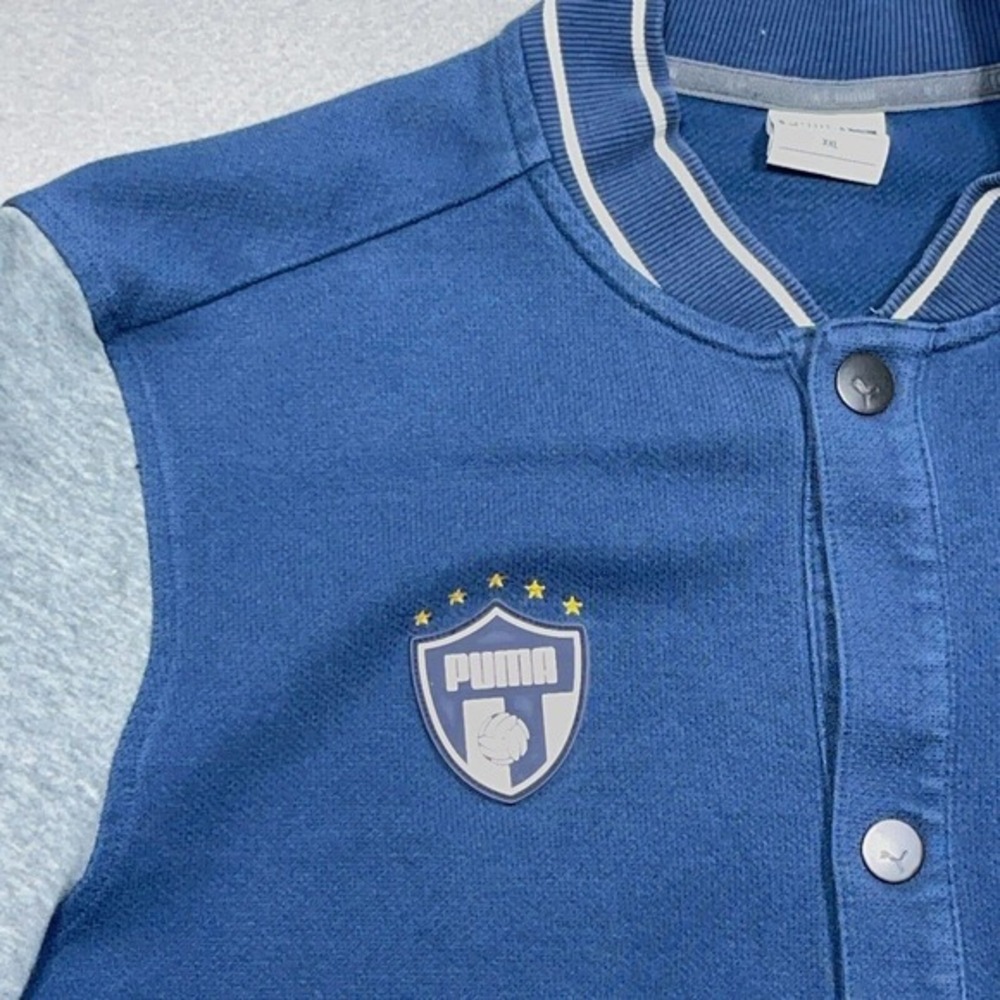 Puma Monterrey MX Soccer Letterman Track Jacket Youth XXL Blue Snap Button - Picture 3 of 10